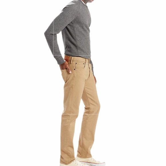 Levi’s 501 ORIGINAL FIT TWILL MEN'S JEANS Beige 005011212 - Picture 2 of 5